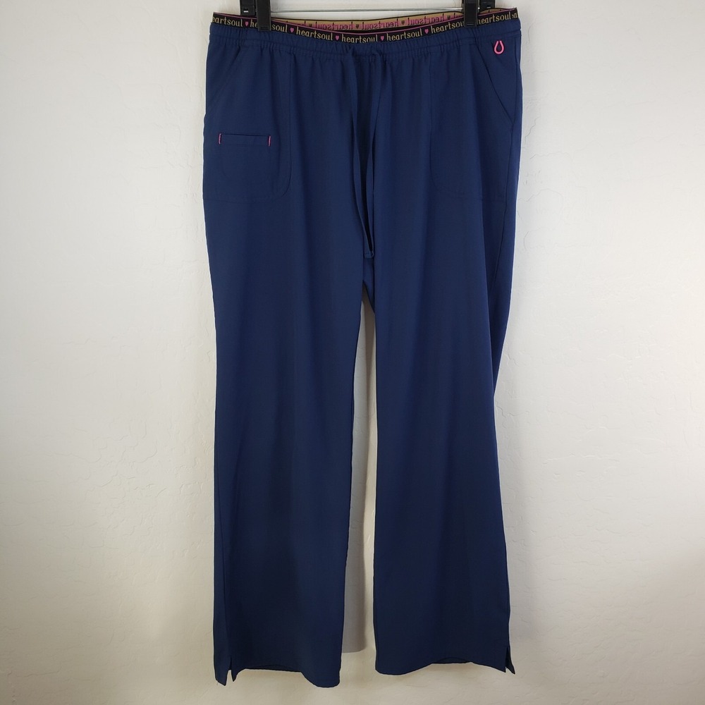 Heartsoul Pants Women's‎ XL NAYH Blue Drawstring Scrub Uniform Pants
